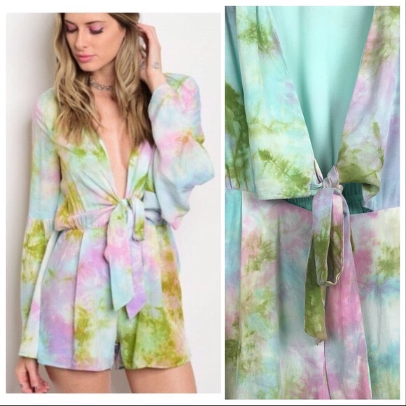 Soft Pastel Paint Splash Romper - Picture 4 of 8